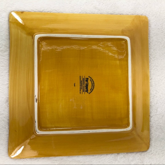 Pier 1 Imports Square 11” Dinner Plate Mustard - Picture 5 of 7